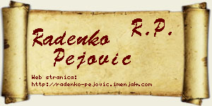 Radenko Pejović vizit kartica